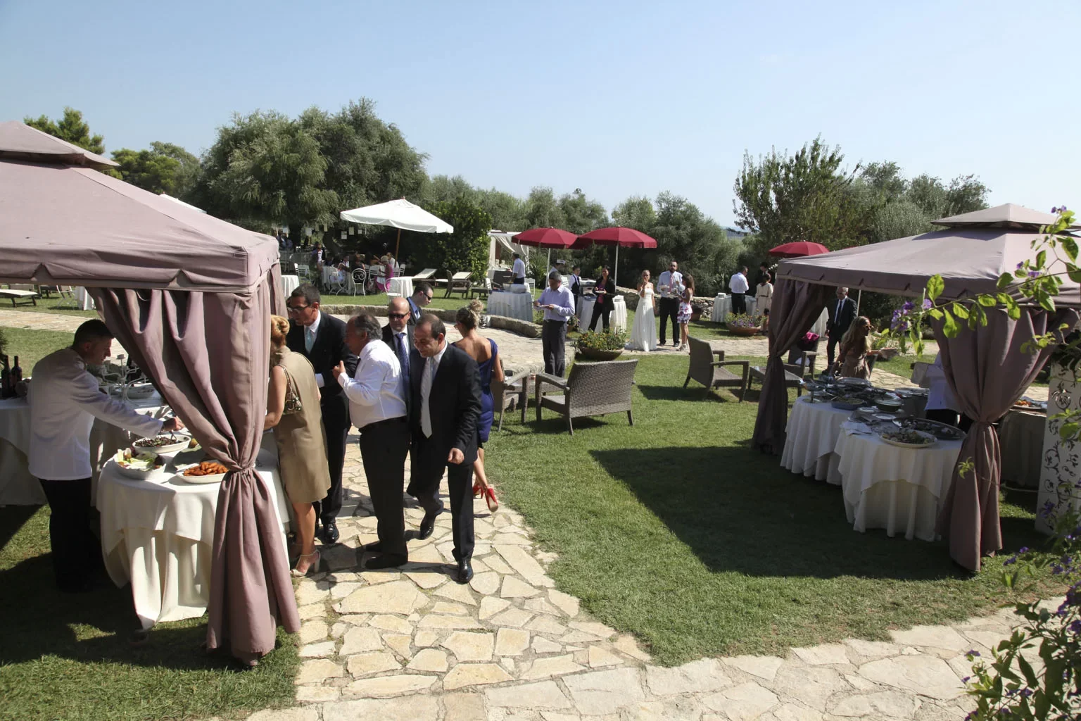 Reception in the masseria garden
